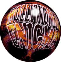 a bowling ball with the words hollywood engine on it