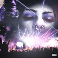 an image of a woman at a concert with purple lights